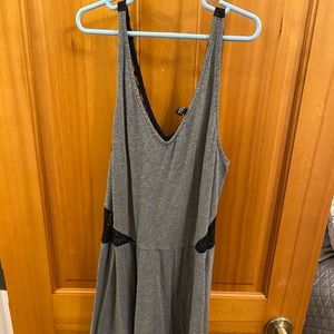 H&M black lace and gray skater dress